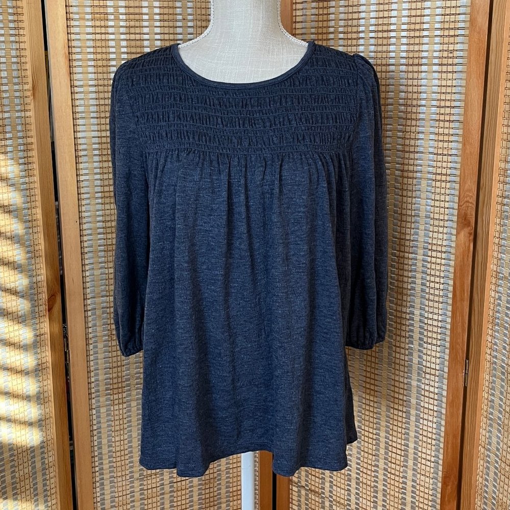NWT Max Studio Waffle Weave Tunic - Blue, Size Medium